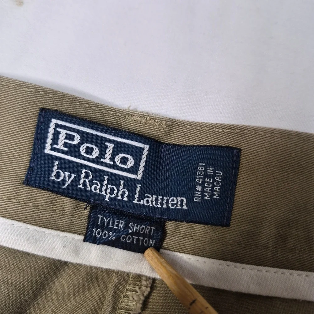 Polo Ralph Lauren Tyler Short Mens‎ 40 Khaki Pleated Chino Cotton Twill 8.5